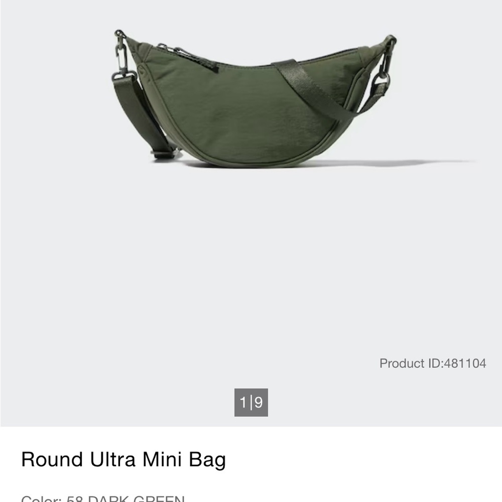 Uniqlo Green Crossbody Bag Minimalist Design